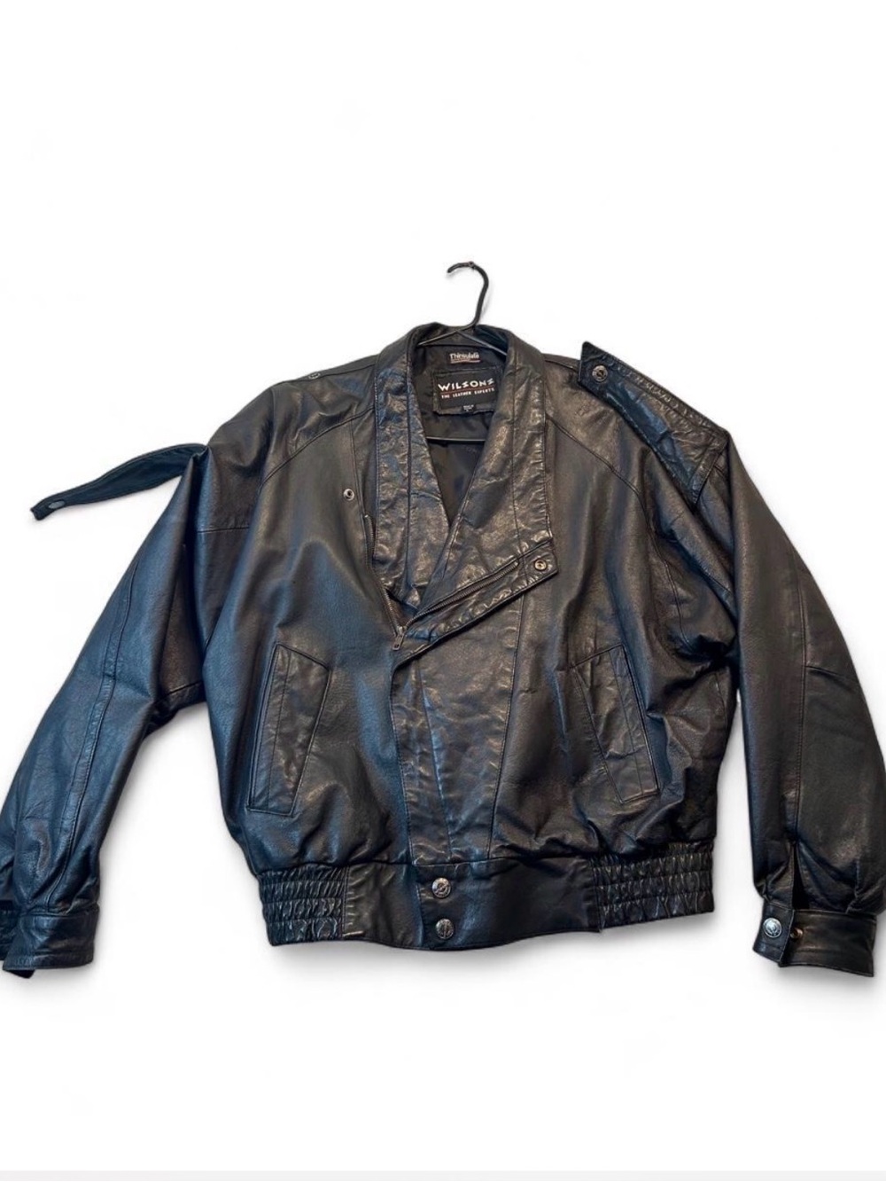 Wilson Men's Black Leather Bomber Jacket